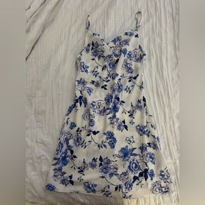 Light floral satin dress